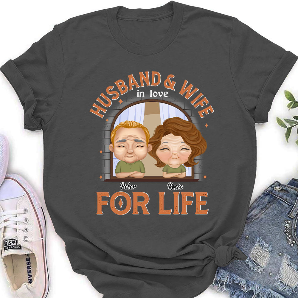 Husband And Wife In Love For Life - Personalized Custom Women's T-shirt