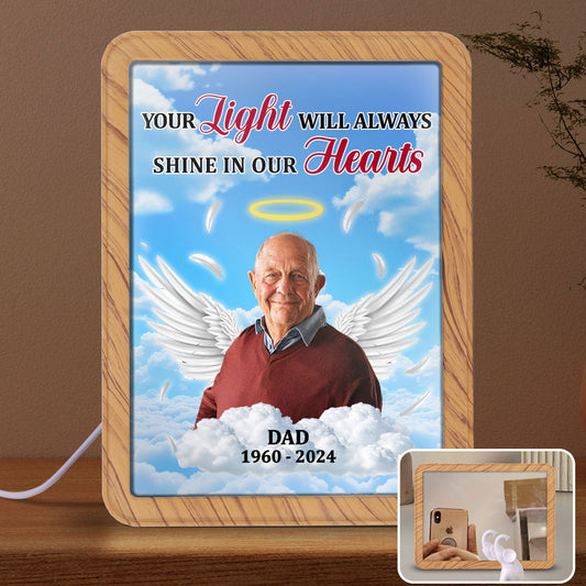 Your Light Will Always Shine In Our Hearts - Personalized Custom Magic Mirror