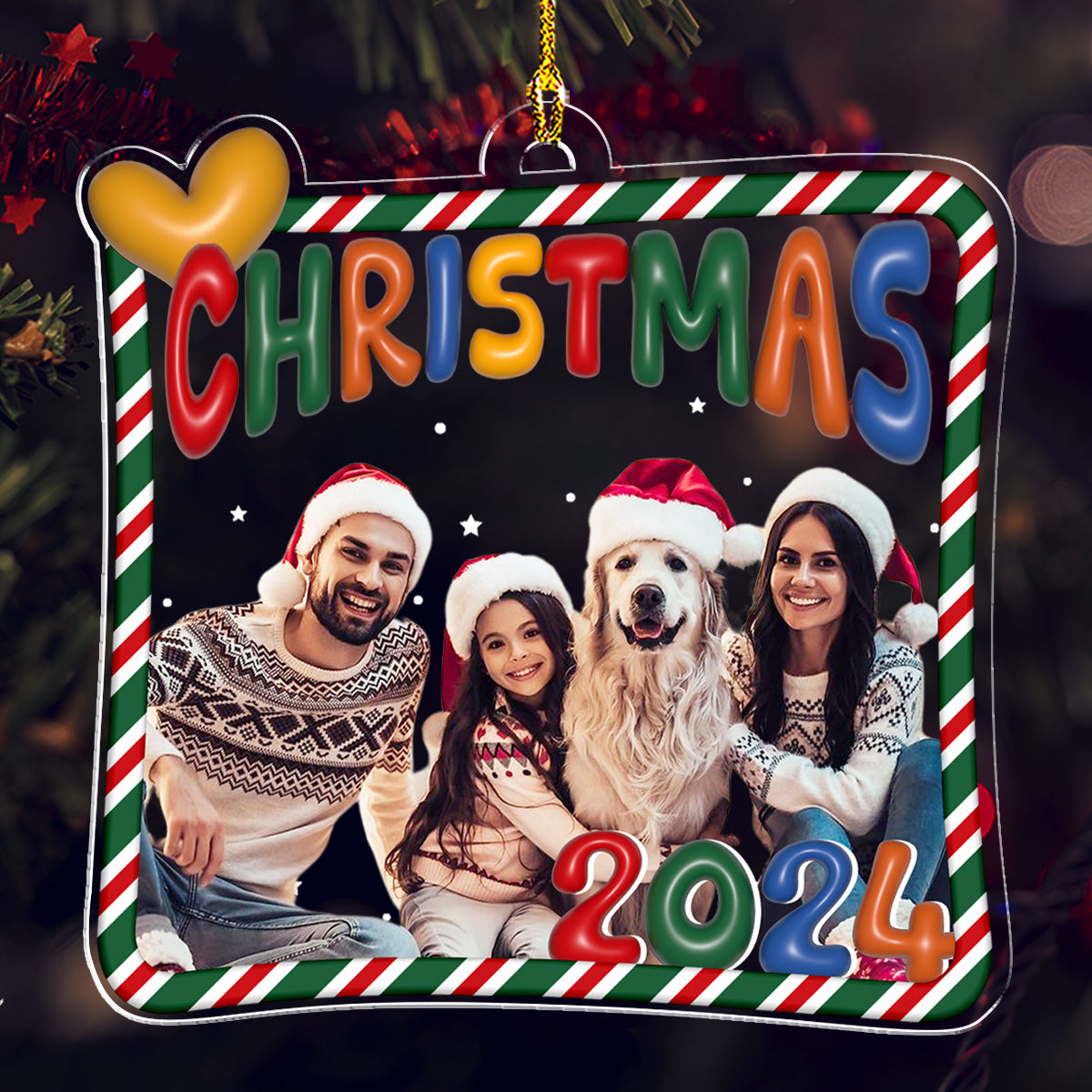 Custom Photo Christmas 2024 - Personalized Custom Acrylic Ornament