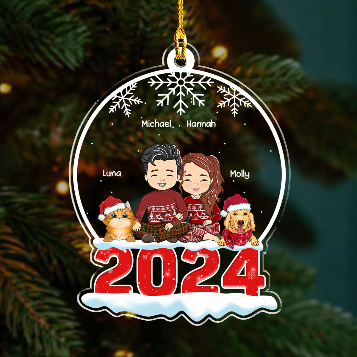 Snow Globe With Pet - Personalized Custom Acrylic Ornament