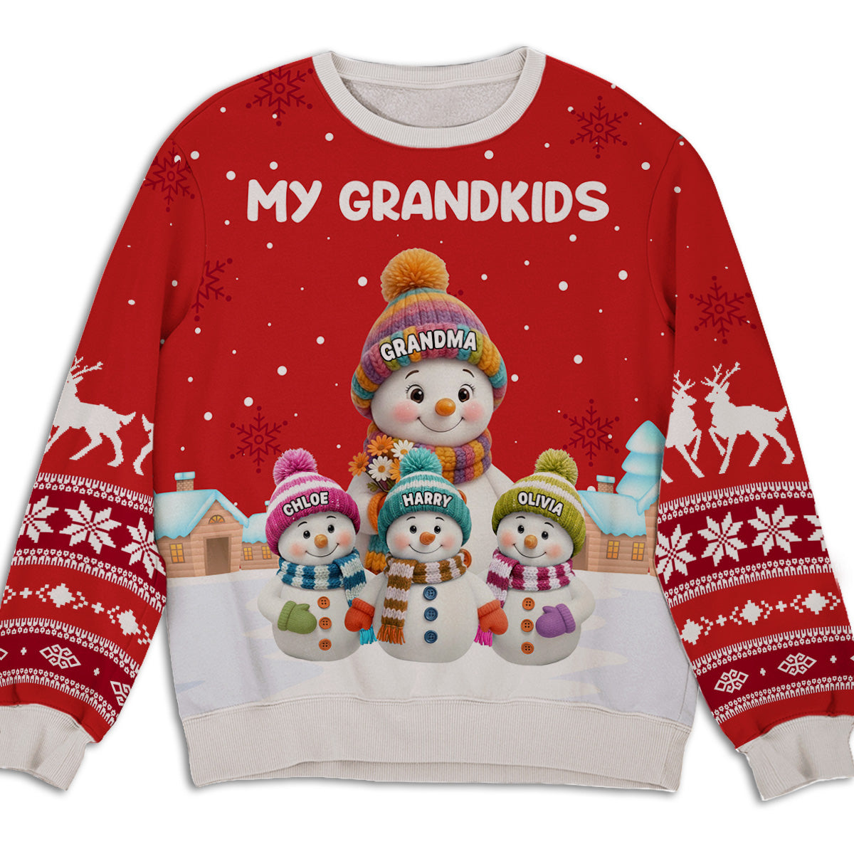 Grandkids Knitting - Personalized Custom All-Over-Print Sweatshirt