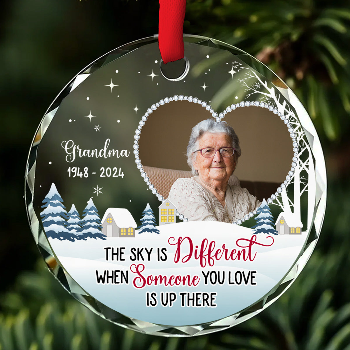 When Someone You Love In The Sky - Personalized Custom Glass Ornament