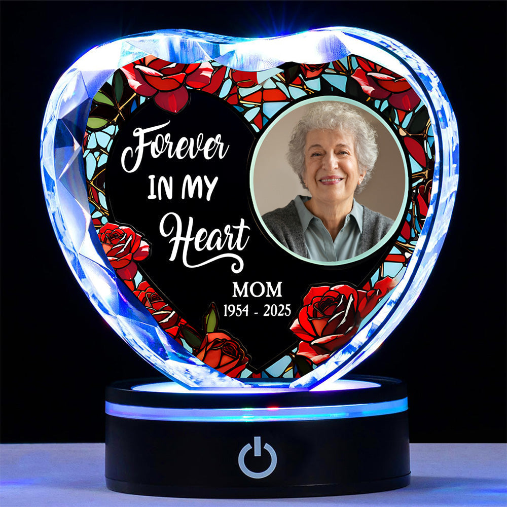 Forever In My Heart Version 2 - Personalized Custom Crystal Led Light