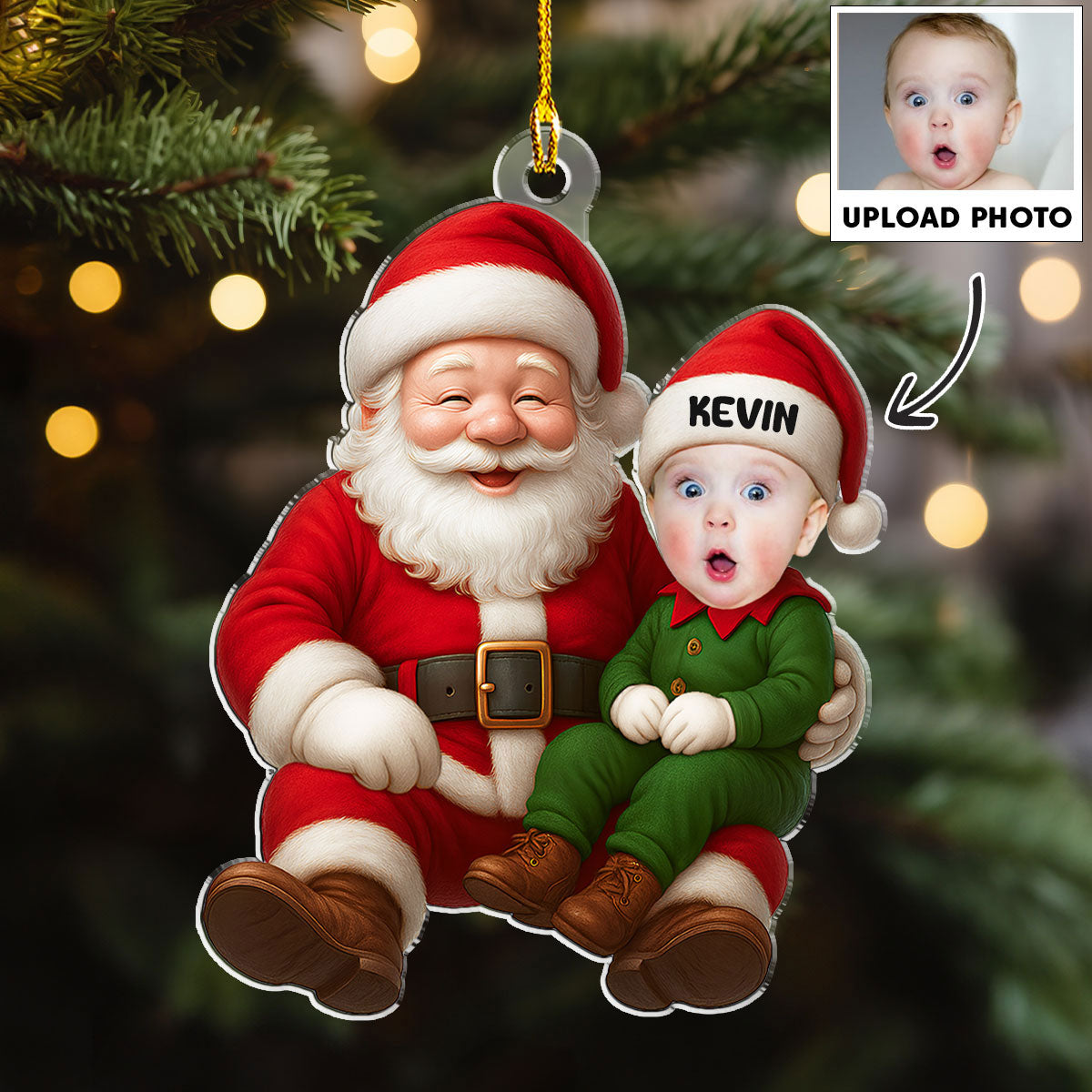 Ho Ho Ho Baby - Personalized Custom Acrylic Ornament