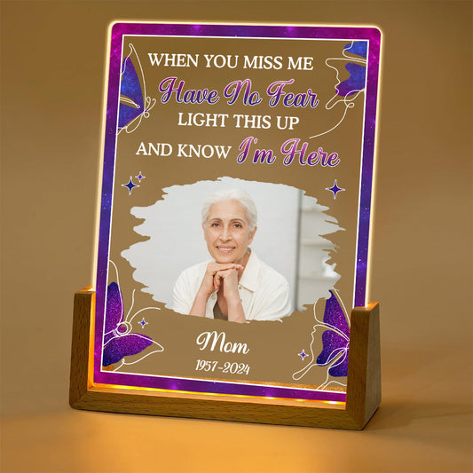 When You Miss Me - Personalized Custom Plaque With Walnut Base