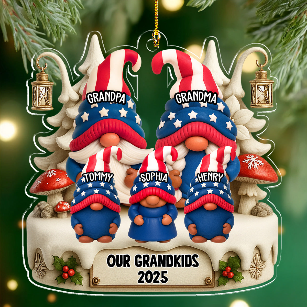 Grandkids Make Life Grand - Personalized Custom Acrylic Ornament