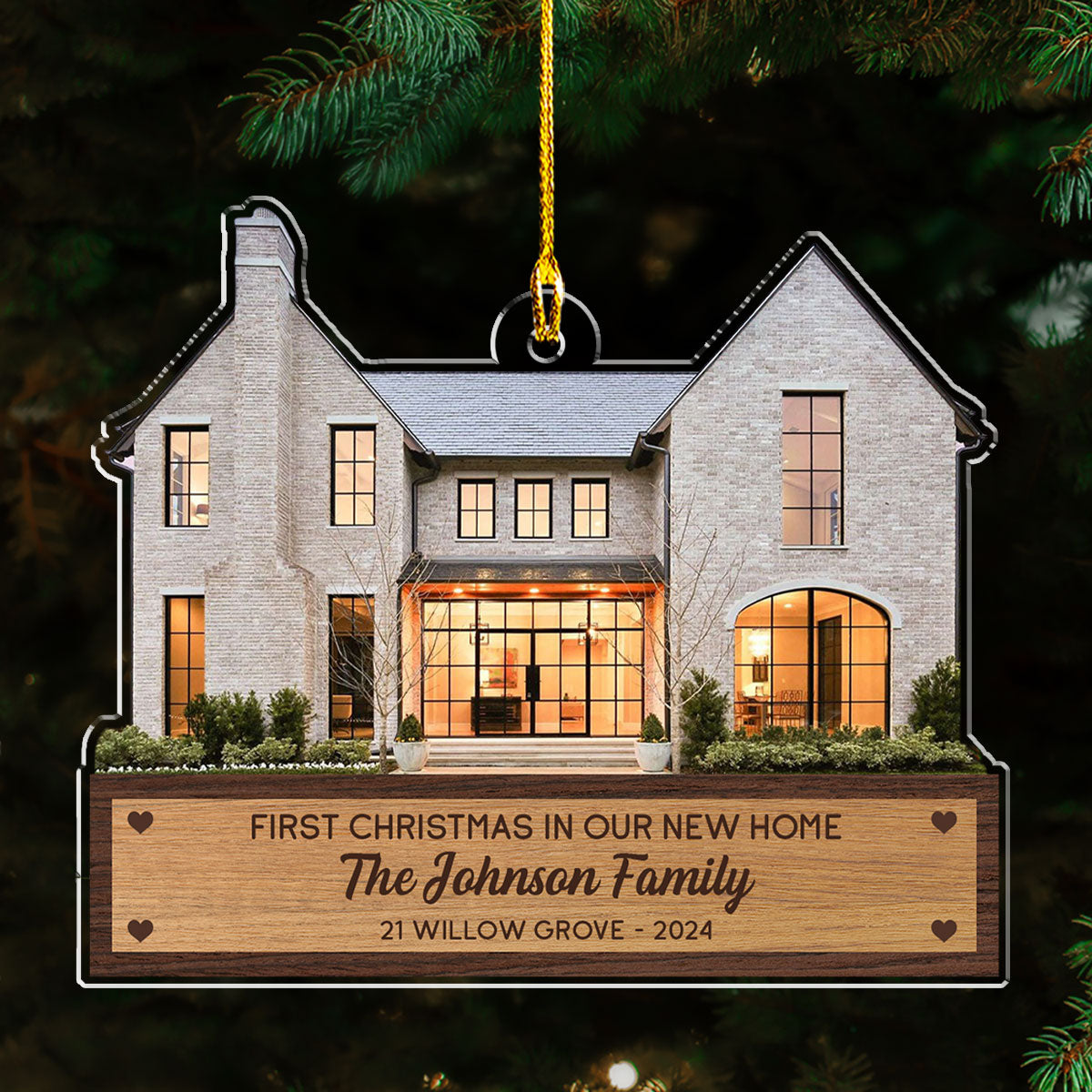 First Christmas In Our New Home Custom Photo - Personalized Custom Acrylic Ornament