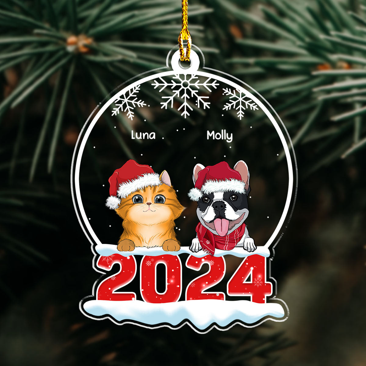 Pet Snow Globe - Personalized Custom Acrylic Ornament