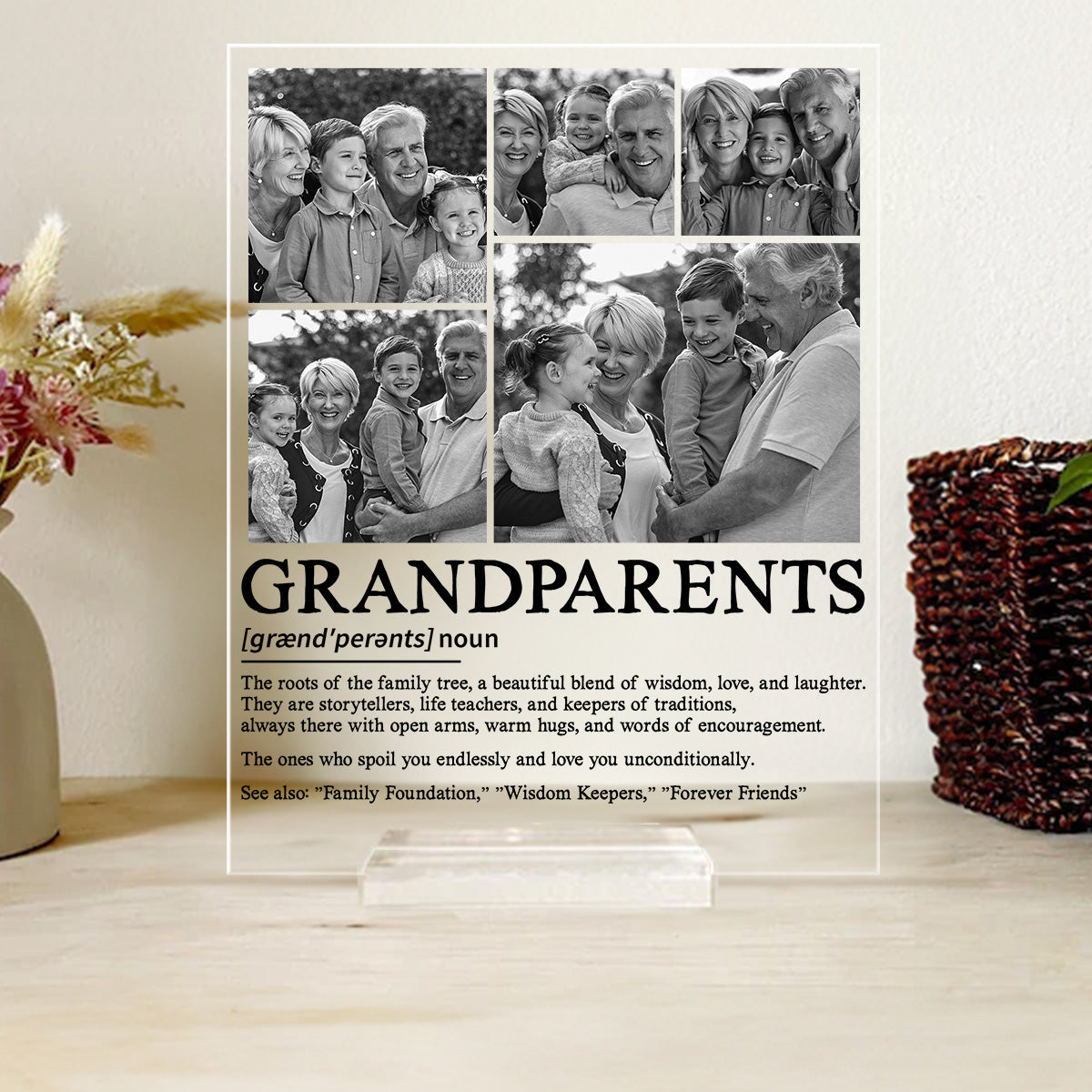 Grandparent Definition - Personalized Custom Acrylic Plaque With Base