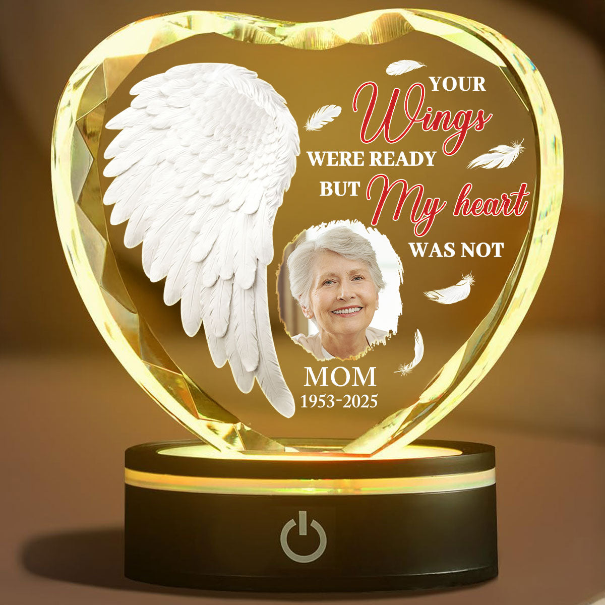 Your Wings Were Ready - Personalized Custom Crystal Led Light