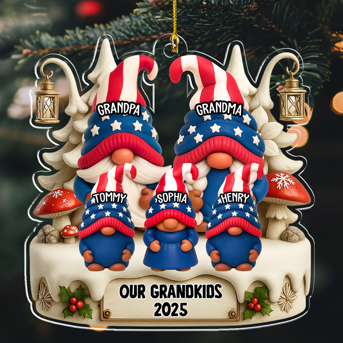 Grandkids Make Life Grand - Personalized Custom Acrylic Ornament