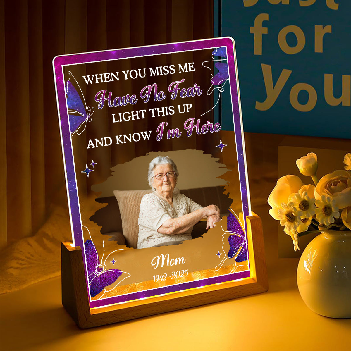 When You Miss Me - Personalized Custom Plaque With Walnut Base