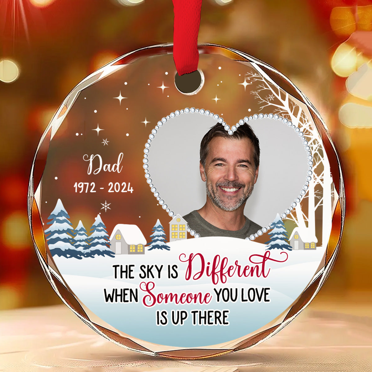 When Someone You Love In The Sky - Personalized Custom Glass Ornament