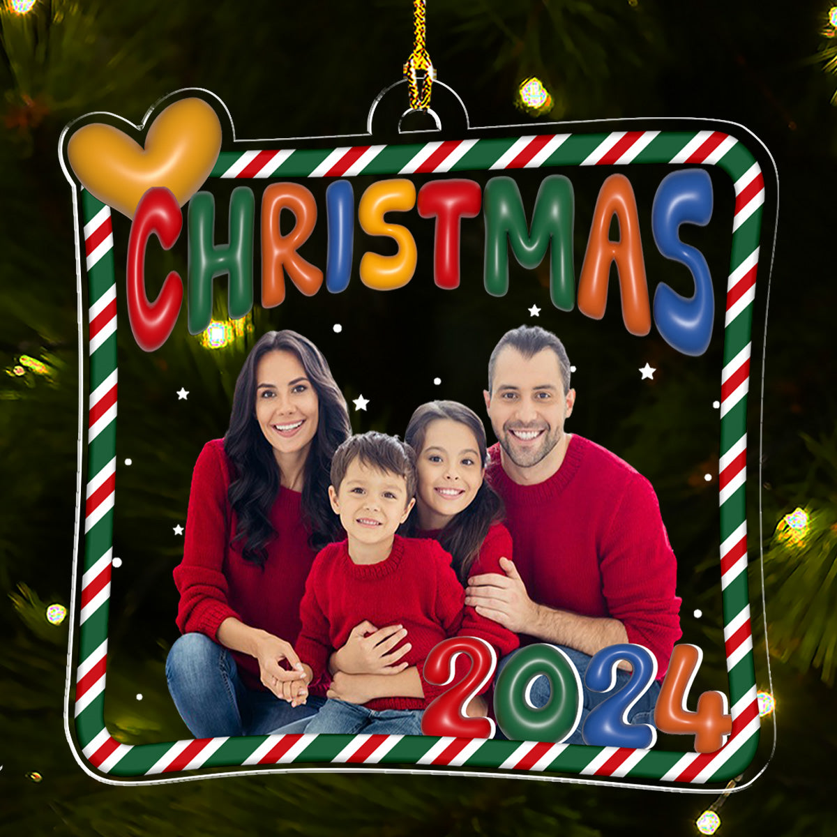 Custom Photo Christmas 2024 - Personalized Custom Acrylic Ornament