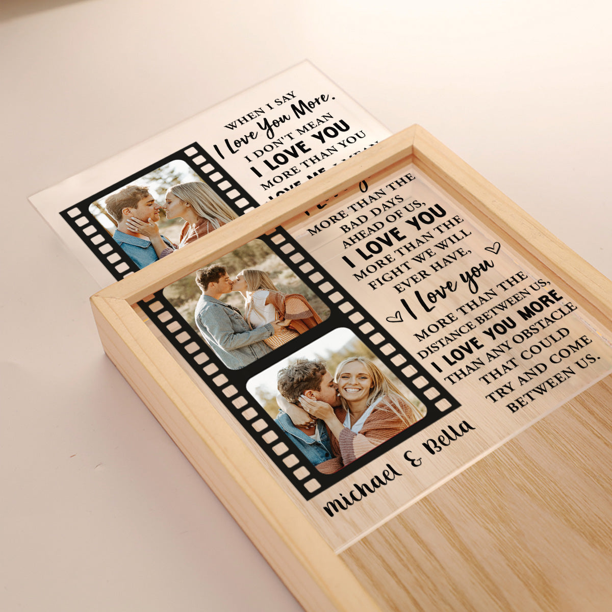 I Love You More - Personalized Frame Light Box