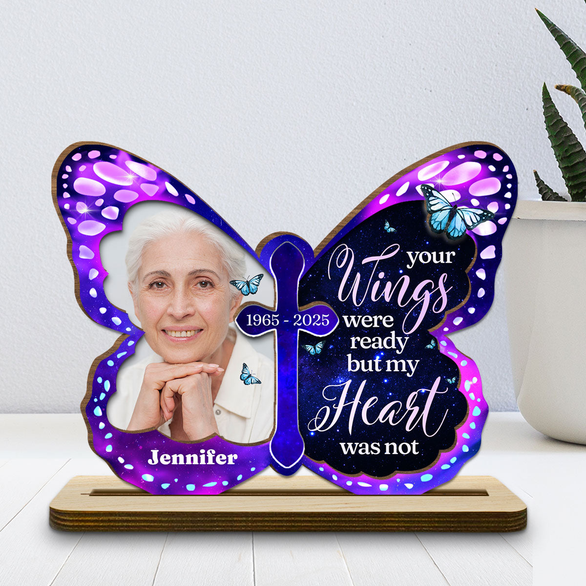 Miss You So Much - Personalized Custom 2-Layer Wood Plaque With Flat Base