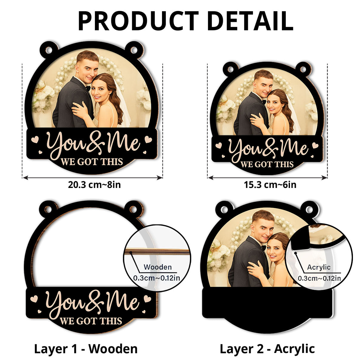 You And Me Couple - Personalized Custom Suncatcher