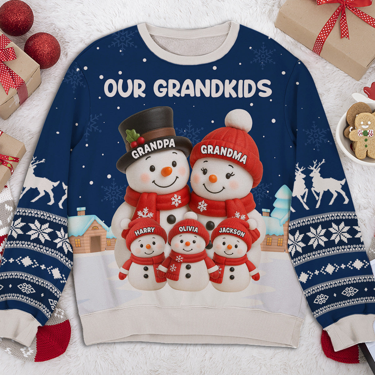My Grandkids Snow - Personalized Custom All-Over-Print Sweatshirt