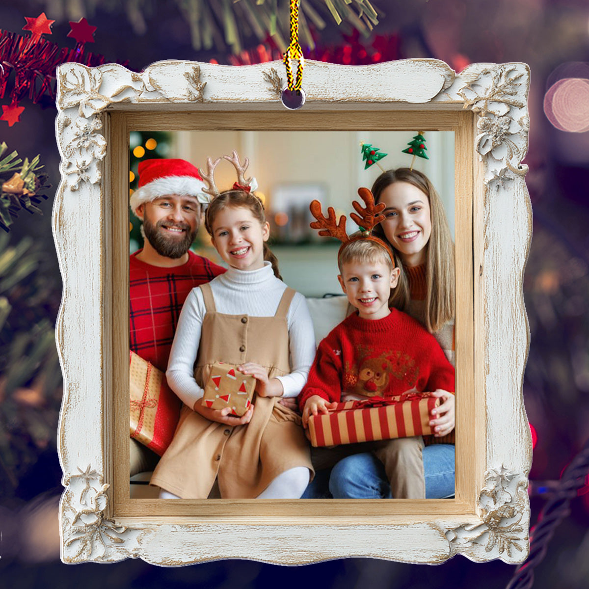 Snowflake Family Frame - Personalized Custom Acrylic Ornament