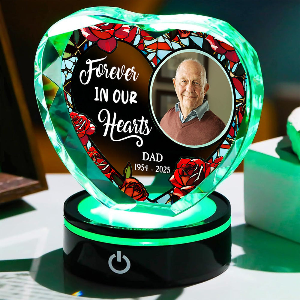 Forever In My Heart Version 2 - Personalized Custom Crystal Led Light