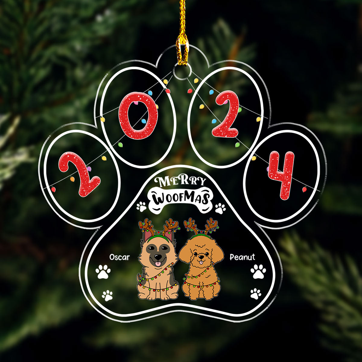Merry Woofmas - Personalized Custom Acrylic Ornament