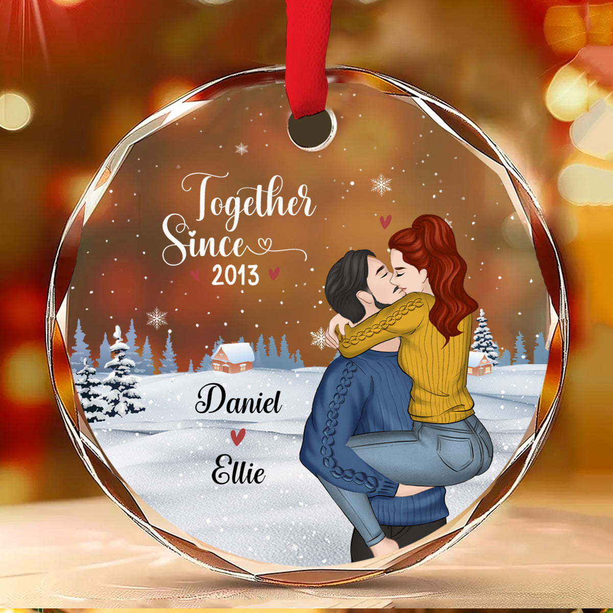 Our First Christmas Together - Personalized Custom Glass Ornament