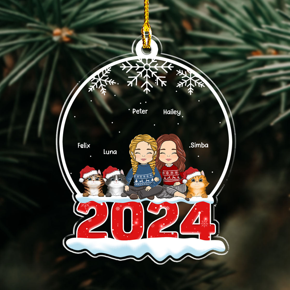 Snow Globe With Pet - Personalized Custom Acrylic Ornament