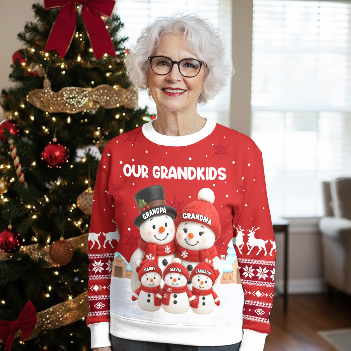 My Grandkids Snow - Personalized Custom All-Over-Print Sweatshirt
