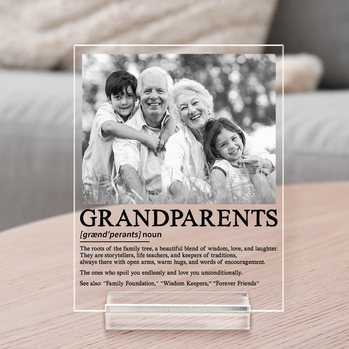 Grandparent Definition - Personalized Custom Acrylic Plaque With Base