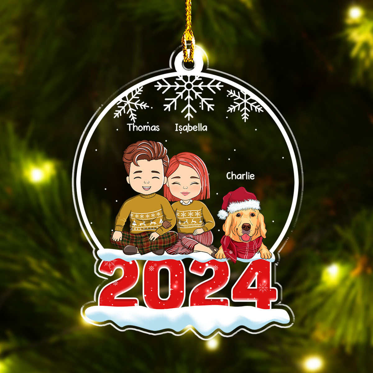 Snow Globe With Pet - Personalized Custom Acrylic Ornament