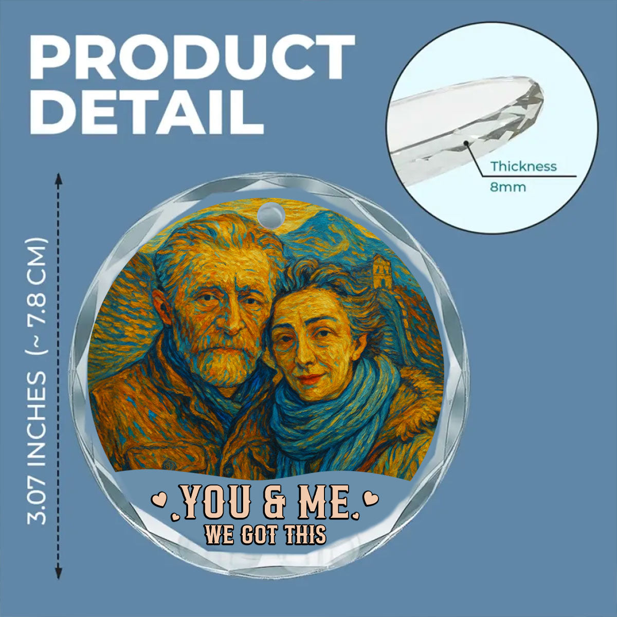 We Got This Untill Our Last Breath - Personalized Custom Glass Ornament