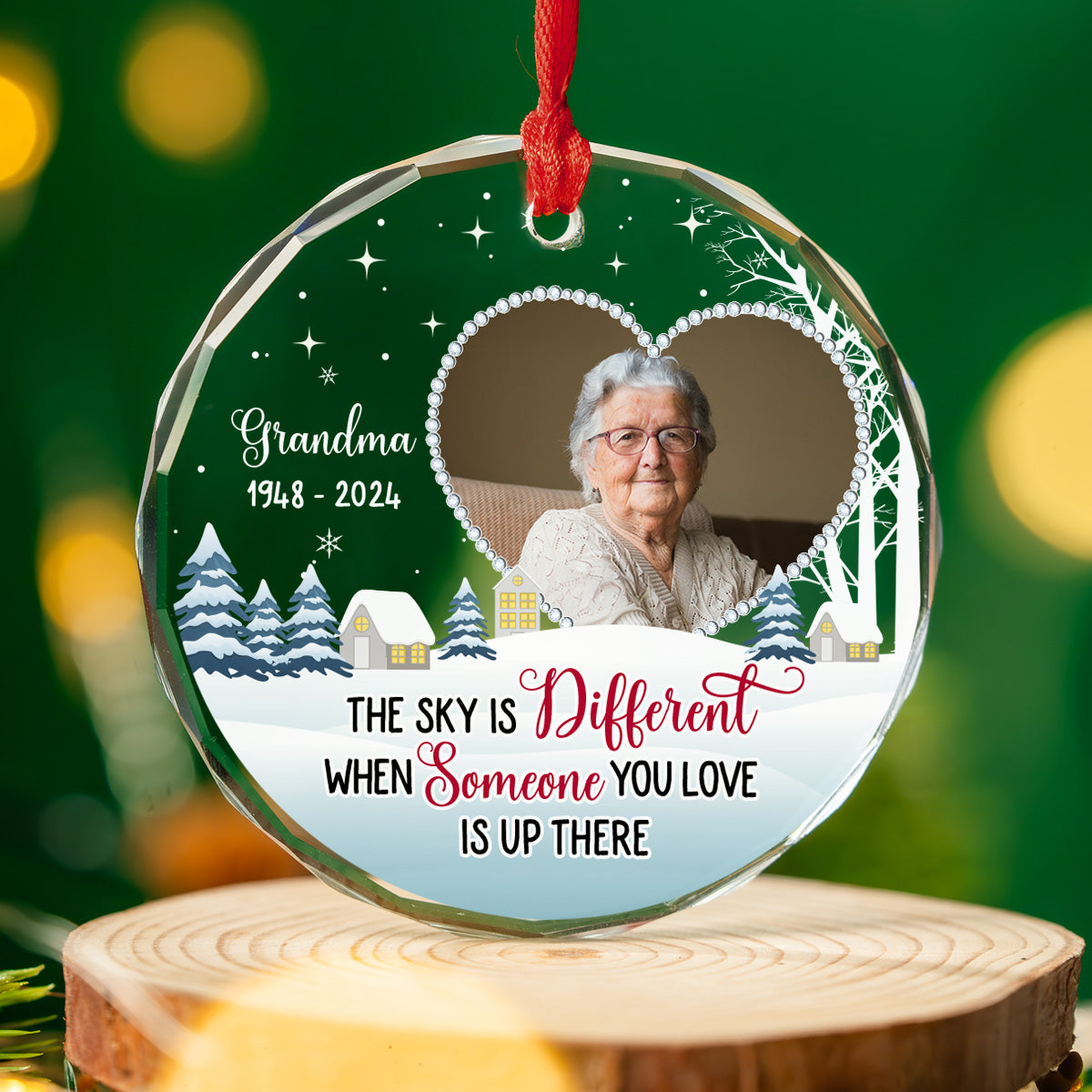 When Someone You Love In The Sky - Personalized Custom Glass Ornament
