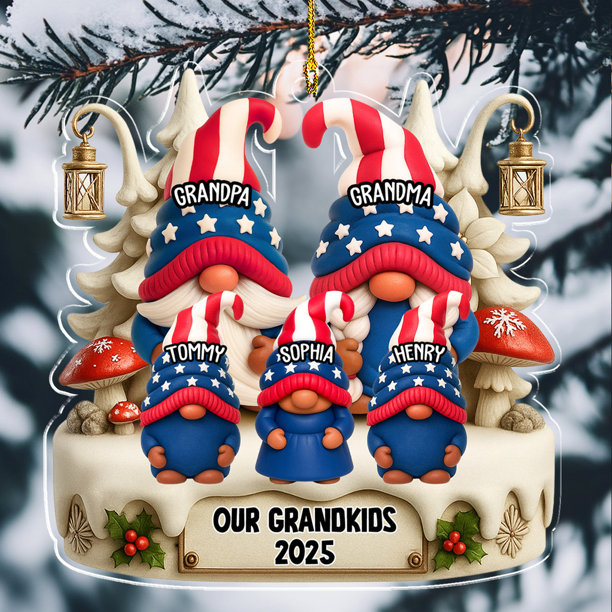 Grandkids Make Life Grand - Personalized Custom Acrylic Ornament
