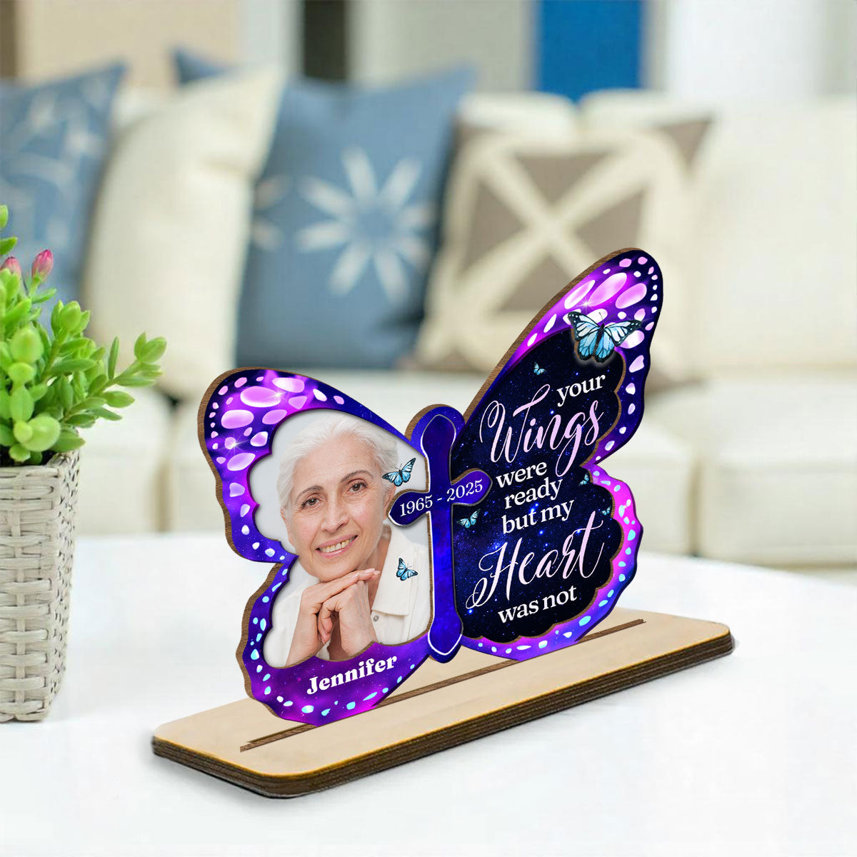 Miss You So Much - Personalized Custom 2-Layer Wood Plaque With Flat Base