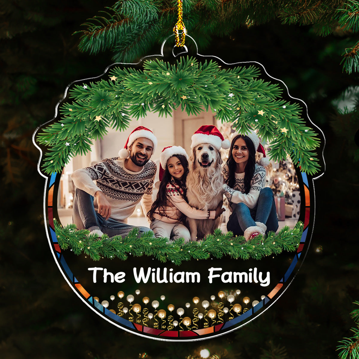 Custom Photo Family Christmas - Personalized Custom Acrylic Ornament