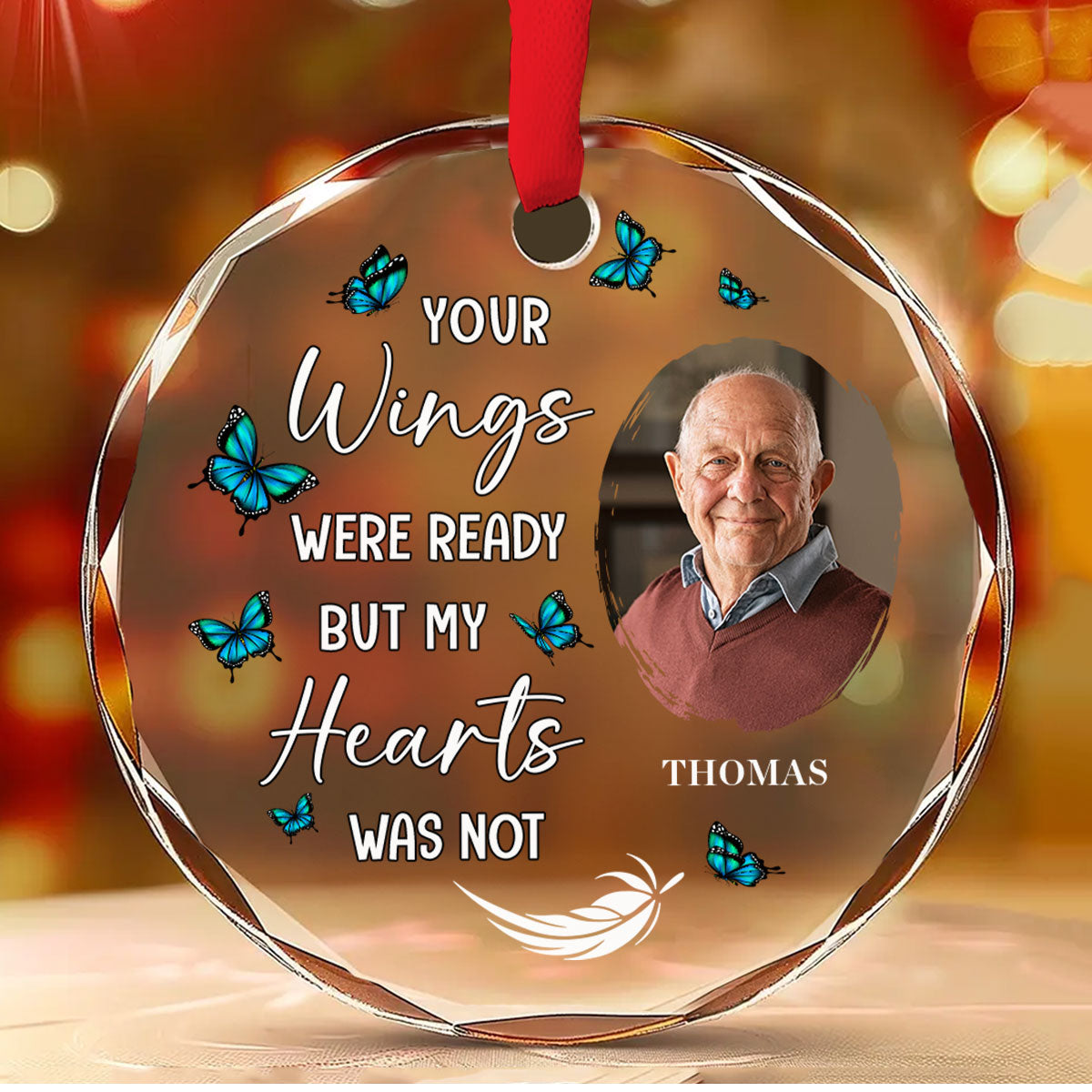 Always On My Mind - Personalized Custom Glass Ornament
