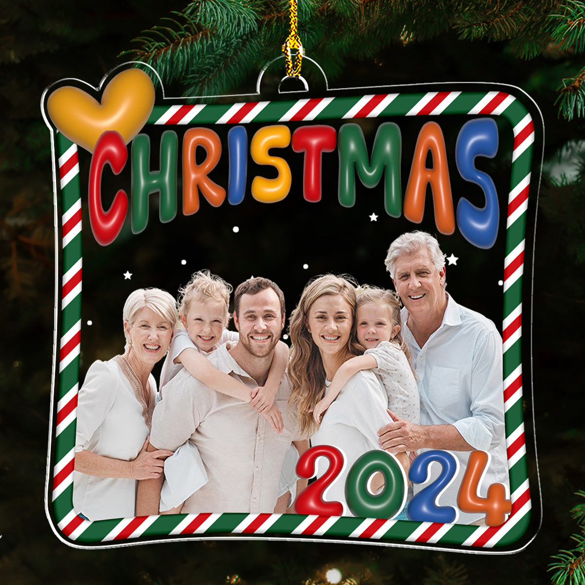 Custom Photo Christmas 2024 - Personalized Custom Acrylic Ornament