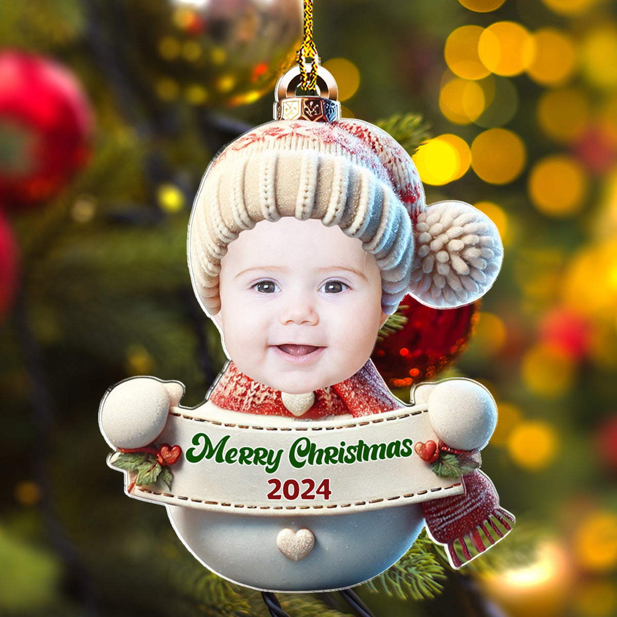 Snowman Baby Cute - Personalized Custom Acrylic Ornament