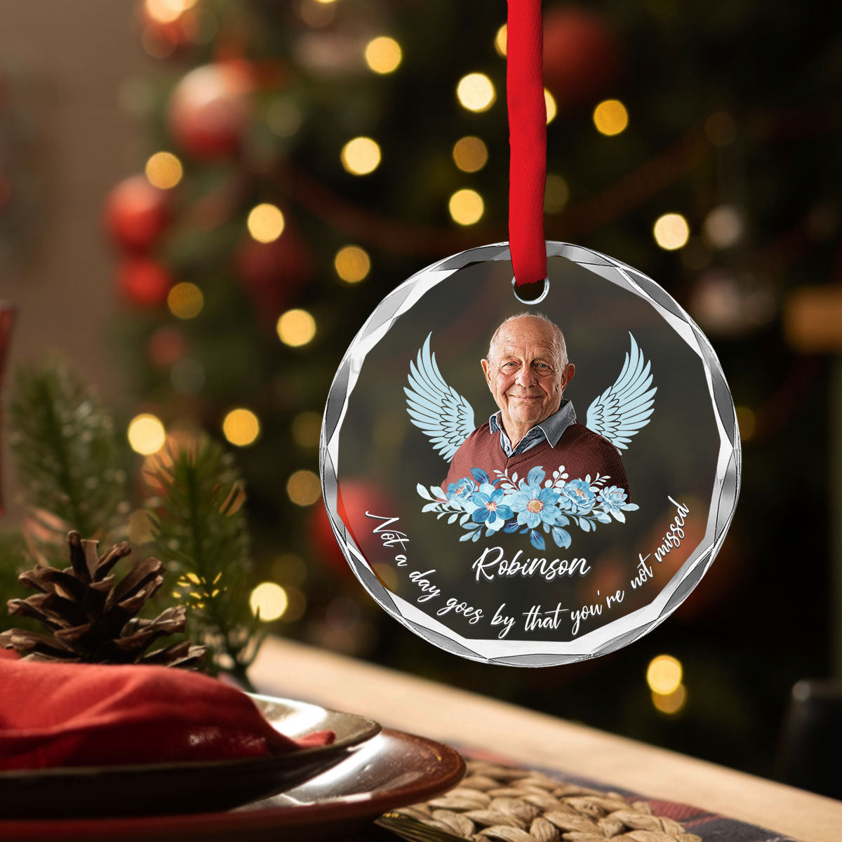 Not A Day Goes By - Personalized Custom Glass Ornament