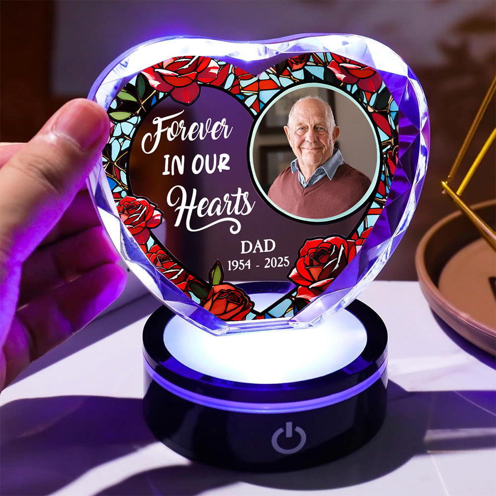Forever In My Heart Version 2 - Personalized Custom Crystal Led Light