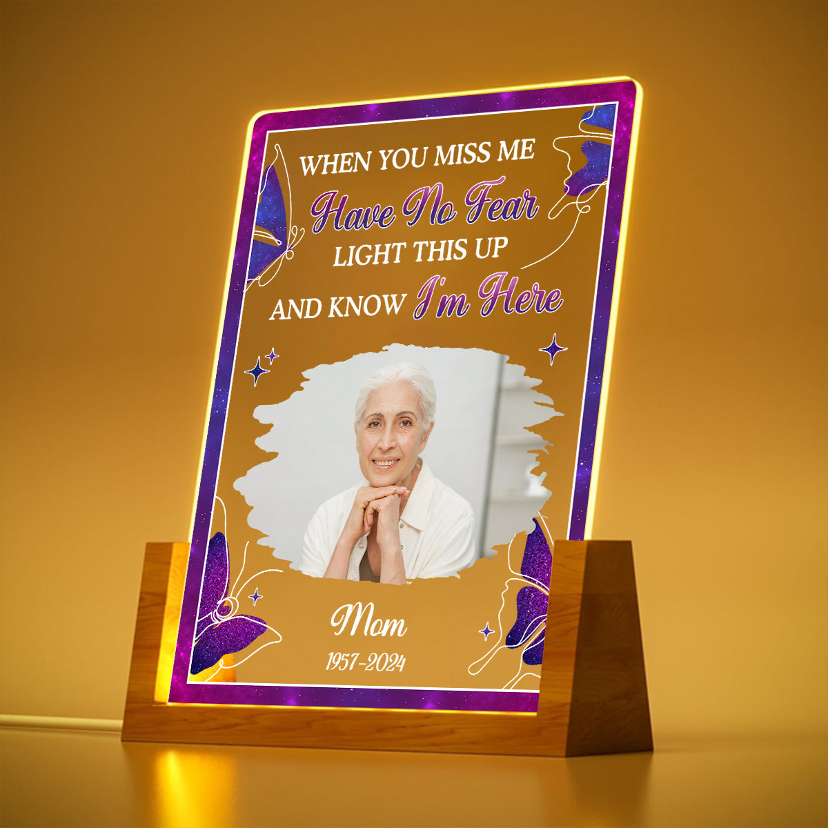 When You Miss Me - Personalized Custom Plaque With Walnut Base