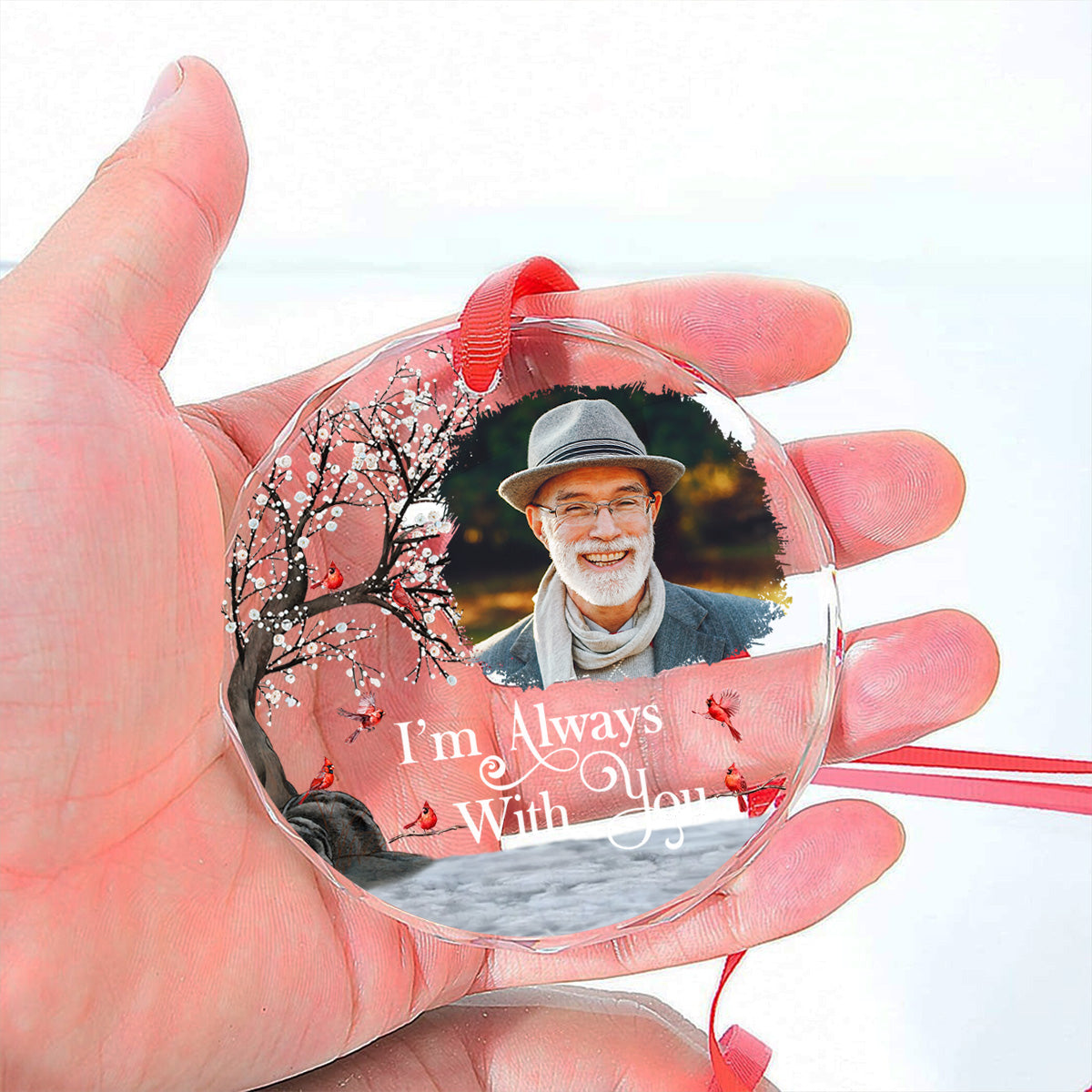 Always With You - Personalized Custom Glass Ornament