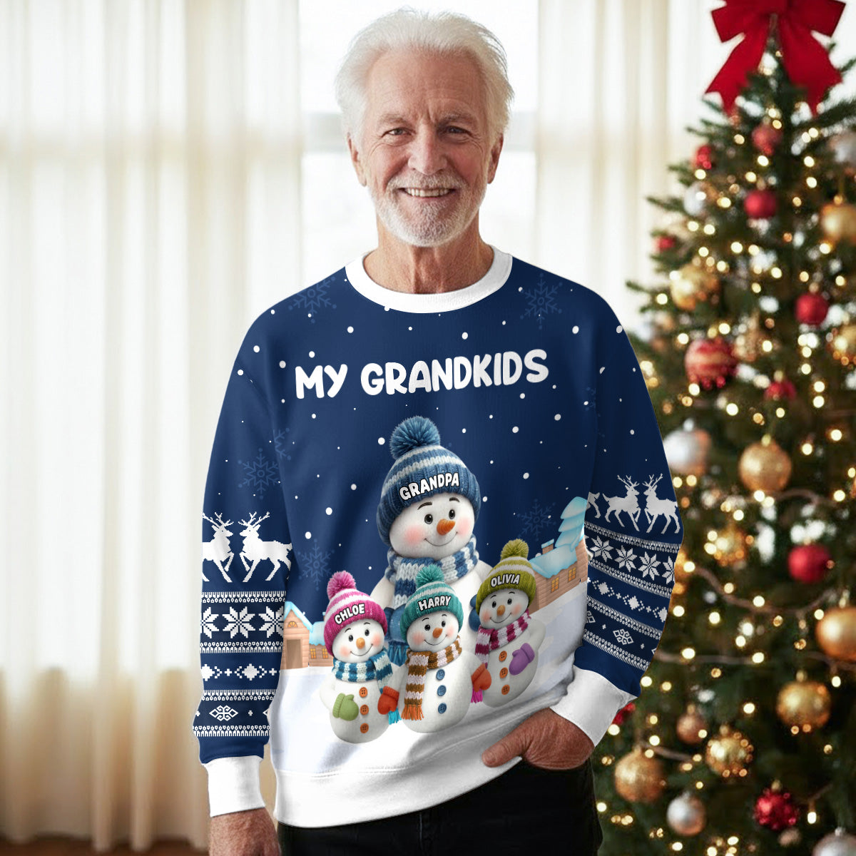 Grandkids Knitting - Personalized Custom All-Over-Print Sweatshirt