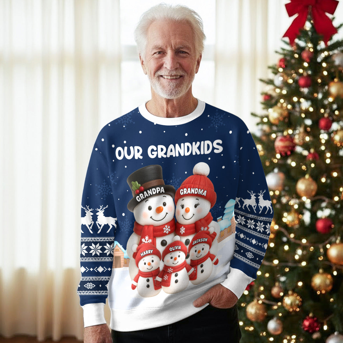My Grandkids Snow - Personalized Custom All-Over-Print Sweatshirt