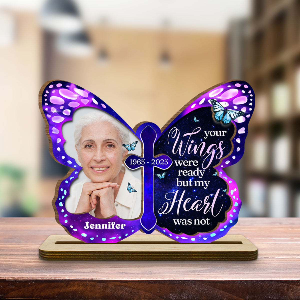 Miss You So Much - Personalized Custom 2-Layer Wood Plaque With Flat Base