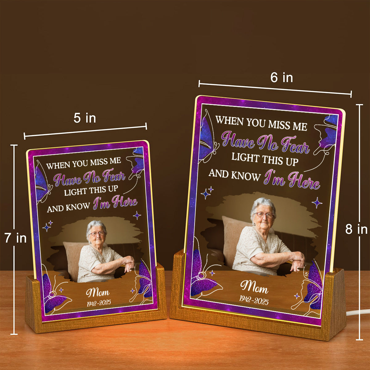 When You Miss Me - Personalized Custom Plaque With Walnut Base