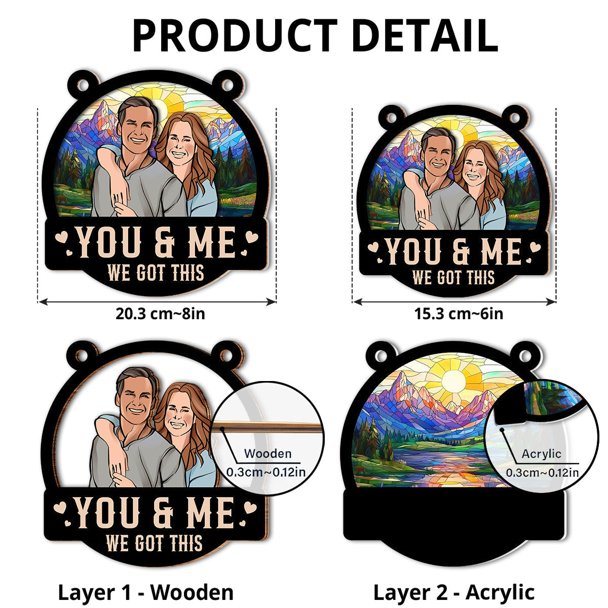 Together Is A Wonderful Place To Be - Personalized Custom Suncatcher