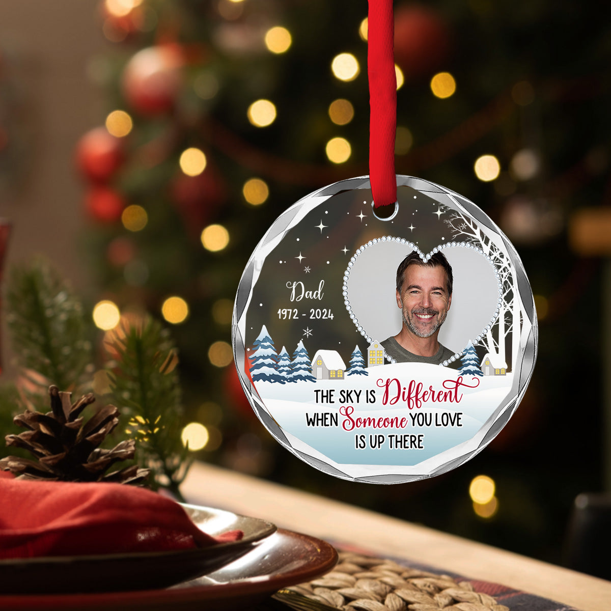 When Someone You Love In The Sky - Personalized Custom Glass Ornament
