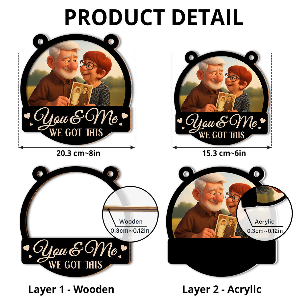 You And Me My Love - Personalized Custom Suncatcher