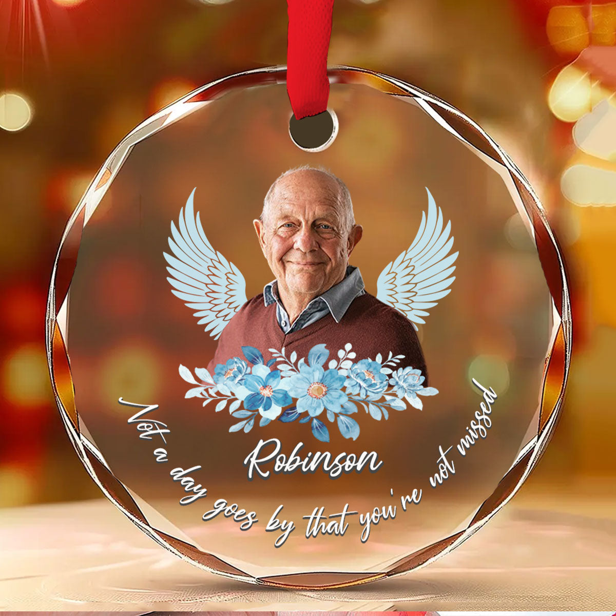 Not A Day Goes By - Personalized Custom Glass Ornament